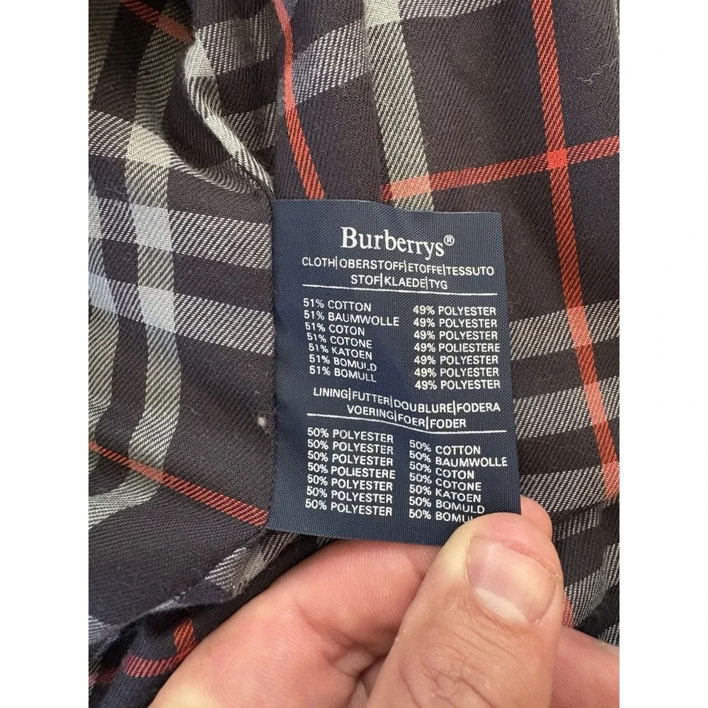 Vintage 80s Burberry's London Women's Navy Trench Coat Size 18 Regular - Picture 10 of 13